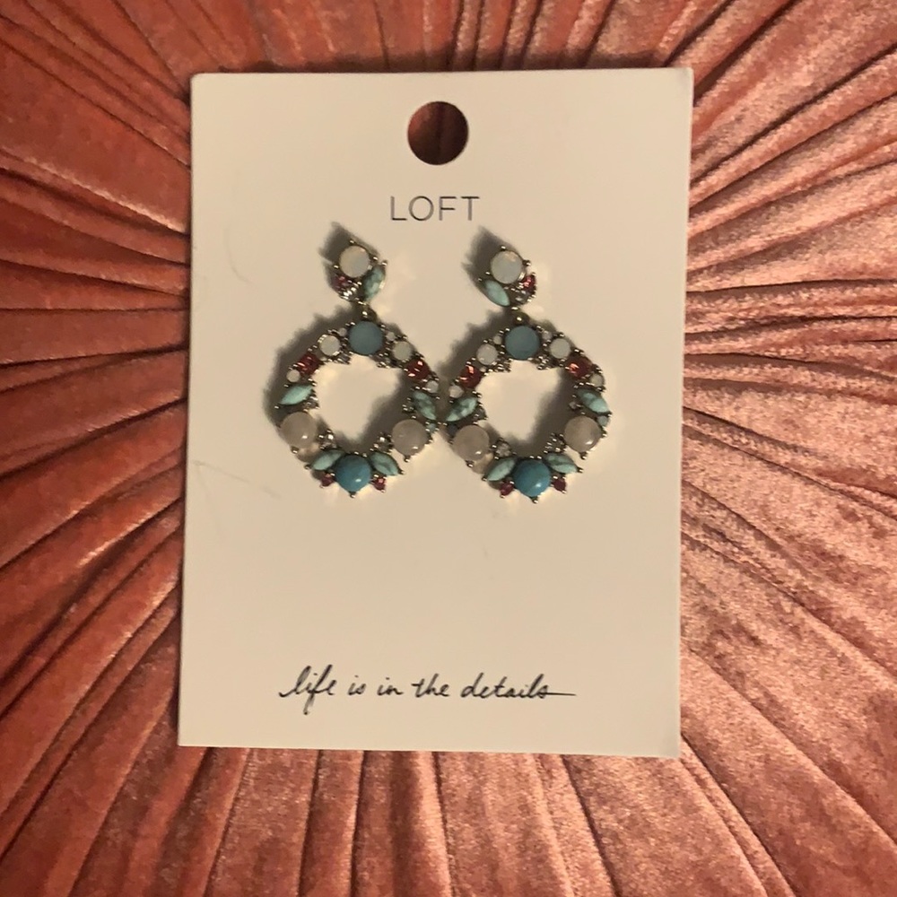 Brand New Pierced Dangle Earrings with Stones